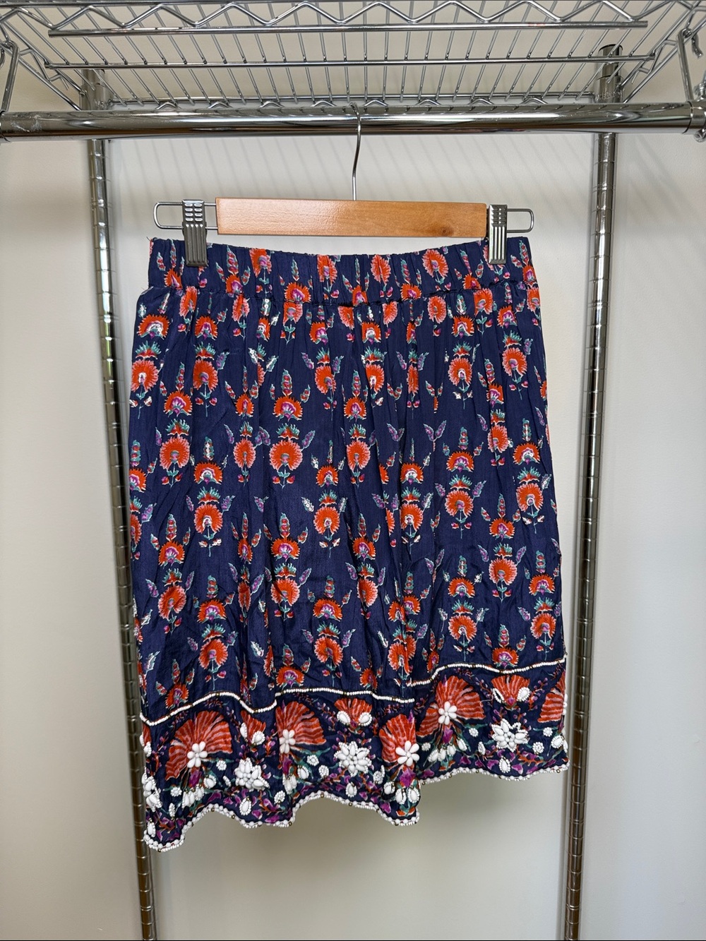 NWOT Maeve Floral High-Waisted Beaded Mini Skirt – Size‎ XS
